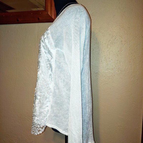 Charlotte Russe White Shimmer Sweater - Picture 3 of 5